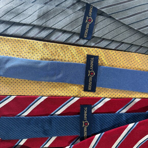 Lot of 3 VTG Crest Tommy Hilfiger Silk Mens Tie Made In USA Logo - Picture 4 of 5